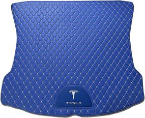 img 2 attached to Sungmir Car Cargo Liner Trunk Mat For Tesla Model 3 Waterproof All Weather Protection Diamond PU Leather 2018 2019 2020 2021 2022 Interior Accessories