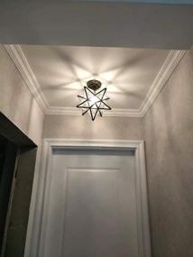 img 3 attached to Moravian Star Ceiling Light - 12'' Clear Glass Shade with E26 Bulb - Flush Mount Close To Ceiling Light Fixtures ideal for Indoor Restaurant, Cafe, Loft, Bar, Living Room, Study Room, Corridor, Aisle (30cm)