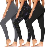 👖 ultimate high waisted leggings for women - premium soft athletic tummy control pants for running, cycling, yoga, and workout - regular & plus size options available logo