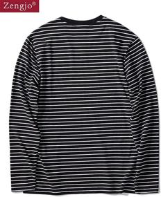 img 3 attached to 👔 Zengjo Men's Black White Striped Shirt: Perfect Additions to Your Wardrobe