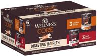🐶 wellnes core digestive health grain free wet dog food: ideal for dogs and puppies with sensitive stomachs, promotes easy digestion, smooth pate, boosts coat lustre & enhances skin health - natural, all breeds, adult formula logo