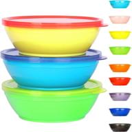 🍲 youngever 18 sets 8 ounce kids bowls with lids (18 bowls + 18 lids), small food storage containers, toddler bowls with lids, microwave & dishwasher safe, set of 18 in 9 assorted colors логотип