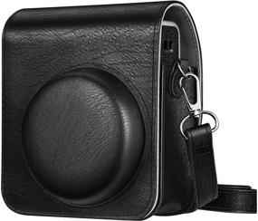 img 4 attached to 📷 Fintie Fujifilm Instax Mini 40 Camera Case - Vintage Black Vegan Leather Bag Cover with Removable Adjustable Strap