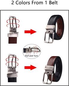 img 3 attached to Bulliant Belt Leather Reversible Single Buckle Men's Accessories