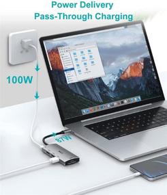 img 1 attached to 🔌 6-in-1 USB C Hub Adapter with HDMI, USB 3.0/2.0 Ports, SD/Micro SD Card Reader, and PD - Compatible with MacBook Pro Air, HP, XPS, and Other Type C Devices