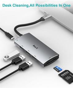 img 3 attached to 🔌 6-in-1 USB C Hub Adapter with HDMI, USB 3.0/2.0 Ports, SD/Micro SD Card Reader, and PD - Compatible with MacBook Pro Air, HP, XPS, and Other Type C Devices