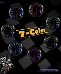 img 3 attached to 🚗 HOTSYSTEM 7 Color Tachometer Gauge Kit: 0-10,000 RPM for 4-6-8 Cylinder Gas Engines - Black Dial, Pointer & LED Display - 2-1/16" 52mm - Car Truck