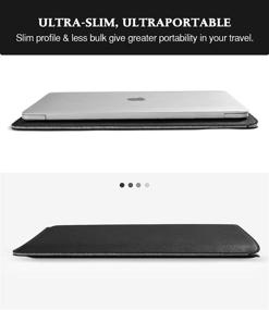 img 2 attached to 👝 MoKo Очковый чехол для MacBook Air M1 и Pro M1 13.3 2020: Кожаный портфельный чехол, компактный и стильный чехол черного цвета.