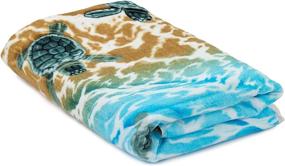 img 2 attached to Super Soft Plush Cotton Beach Bath Pool Towel Featuring Turtles on The Beach