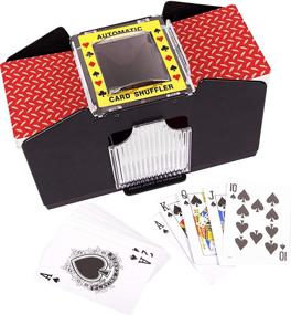 img 2 attached to 🎴 4 Deck Battery Operated Automatic Card Shuffler for Home Card Games - Ideal for Poker, Rummy, and Blackjack