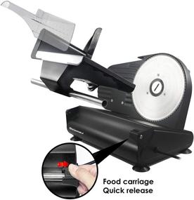 img 2 attached to Elite Gourmet Precision Electric Deli Food Meat Slicer - Removable Stainless Steel Blade, Adjustable Thickness, Ideal for Cold Cuts, Hard Cheese, Vegetables & Bread, 7.5” - Black