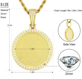 img 3 attached to 📷 1 Rhinestone Gold Bezel Diamond Picture Pendant Set with 2 Glass Covers, 1 Rope Chain Necklace, Photo Pendant Charms DIY Jewelry Craft Accessory Kit with Picture, Round/Heart/Angel Heart DIY Pendant Jewelry Set