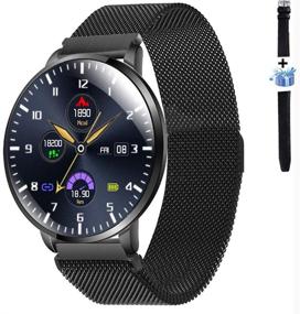 img 4 attached to 🕐 AIWATCH Smart Watch 2020: Sleep Tracking, Fitness Tracker, Heart Rate Monitor, IP68 Waterproof, Black - Compatible with iPhone, Samsung, Android