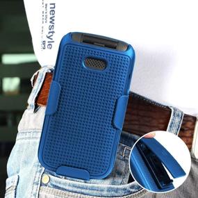 img 1 attached to 📱 Durable Cobalt Blue Case with Clip: Perfect Fit for Alcatel Smartflip/Go Flip 3! Ultimate Combo: Snap-On Cover with Rotating/Ratchet Belt Hip Holster Holder for Alcatel Go Flip 3, Alcatel Smartflip Phone (2019)