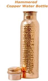 img 3 attached to 🧊 RATNA Pure Copper Hammered Water Bottle with Lid - Ayurvedic Copper Water Vessel for Drinking More Water