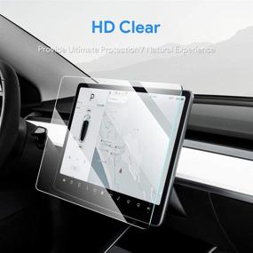 img 2 attached to 📱 [2 шт .] LϟK Защитное стекло для экрана Tesla Model 3 / Model Y: HD прозрачное, устойчивое к царапинам закаленное стекло для 15-дюймового сенсорного экрана автомобильной навигации