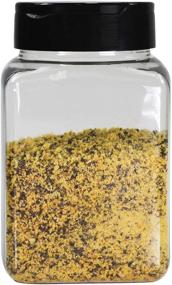 img 2 attached to 🌶️ Pinnacle Mercantile Plastic Spice Jars - 6-Pack Square Large 17 oz. Clear Containers with Sifter, Shaker, Spoon Lid - Refillable for Seasonings, Herbs, BBQ, Spices - Enhanced SEO