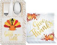 thanksgiving napkins decorations disposable centerpiece logo