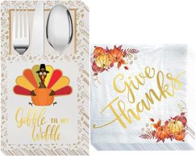 img 4 attached to Thanksgiving Napkins Decorations Disposable Centerpiece