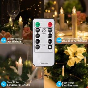 img 2 attached to 🕯️ Enhance Your Decor with 30 Pack LED Battery Taper Candles: 4 Modes, Remote and Timer Included for Halloween and Christmas Tree Party Decorations