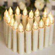 🕯️ enhance your decor with 30 pack led battery taper candles: 4 modes, remote and timer included for halloween and christmas tree party decorations логотип