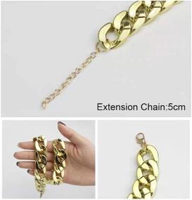 img 1 attached to SOGAYU 2-Piece Gold Plastic Collar Link Chain Necklace for Cats and Dogs - Cute Fashion Pet Metal Look Jewelry and Accessories - Suitable for Small and Medium Sized Cats and Dogs (14.6-17.3inch)