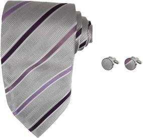 img 4 attached to 💼 Online Working Cufflinks: A1132 Stripes Necktie Boys' Accessories