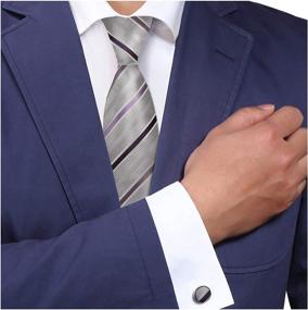 img 3 attached to 💼 Online Working Cufflinks: A1132 Stripes Necktie Boys' Accessories