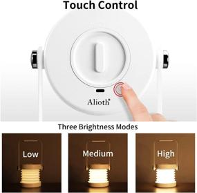 img 2 attached to 🔦 USB Rechargeable Alioth Touch Night Light Lamp - 360° Rotatable Portable Foldable Lantern Tent Lamp for Reading, Camping, and Bedroom (Plastic)