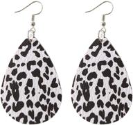 🐄 rostivo cow print leather earrings: trendy, teardrop dangle earrings for women & girls with cute aesthetic logo