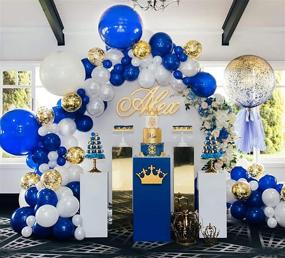 img 4 attached to Mesmerizing Oopat DIY Royal Blue Balloon Garland Kit: Perfected Party Decor for Royal Prince Baby Shower, Wedding, Graduation & More!