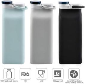 img 2 attached to 🍼 E-Senior Collapsible Water Bottle BPA Free - Foldable Travel Sports Bottle | Lightweight 20oz Leak-Proof Design