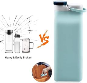 img 1 attached to 🍼 E-Senior Collapsible Water Bottle BPA Free - Foldable Travel Sports Bottle | Lightweight 20oz Leak-Proof Design