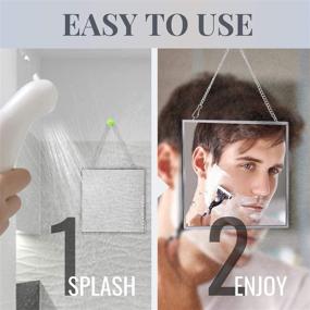 img 3 attached to 🪞 InnoBeta Fogless Shower Mirror for Shaving & Facial Cleansing: Larger Size (6.7” x 6.7”), Easy to Use & Anti-Fog with Shatterproof Glass. Includes 2 Chains!