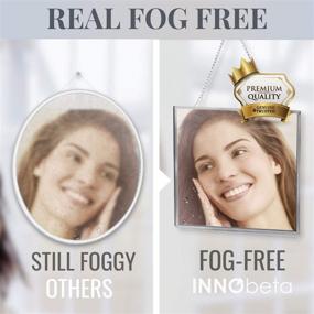 img 2 attached to 🪞 InnoBeta Fogless Shower Mirror for Shaving & Facial Cleansing: Larger Size (6.7” x 6.7”), Easy to Use & Anti-Fog with Shatterproof Glass. Includes 2 Chains!