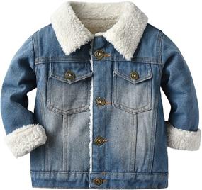 img 4 attached to Wofupowga Kids Child Denim Jacket: Stylish Button-Down Coat for Boys and Girls