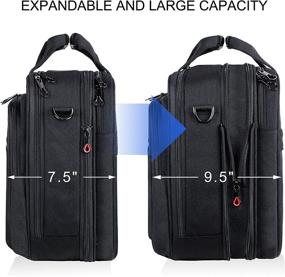 img 3 attached to 🎒 KROSER Premium Laptop Bag - Expandable Water-Repellent Briefcase for 17.3 Inch Laptop with RFID Pockets - Shoulder Messenger Bag for Travel, Business, School - Men/Women (Black)
