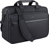 🎒 kroser premium laptop bag - expandable water-repellent briefcase for 17.3 inch laptop with rfid pockets - shoulder messenger bag for travel, business, school - men/women (black) logo