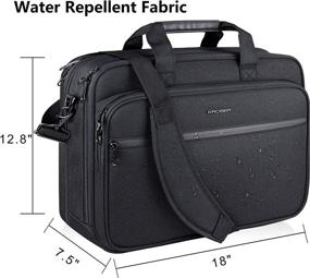 img 2 attached to 🎒 KROSER Premium Laptop Bag - Expandable Water-Repellent Briefcase for 17.3 Inch Laptop with RFID Pockets - Shoulder Messenger Bag for Travel, Business, School - Men/Women (Black)