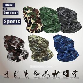 img 2 attached to Cooling Neck Gaiter Face Bandana Shield Mask Scarf Cover Headwear for Men and Women - Seamless Tube Magic Sport Headband Headwraps