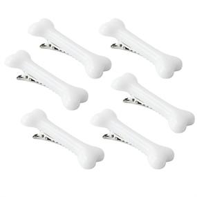 img 4 attached to 🐶 Set of 6 Vivid White Dog Bone Hair Pin Side Band Clips for Women, Ladies - Ideal Christmas Gift and Cosplay Accessory