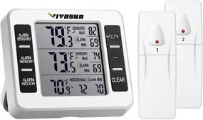 img 4 attached to 🌡️ VIVOSUN Wireless Refrigerator Thermometer with 2 Sensors: Audible Alarm, Record and LCD Display – Perfect for Kitchen, Restaurant, Bar, Cafe, and More!