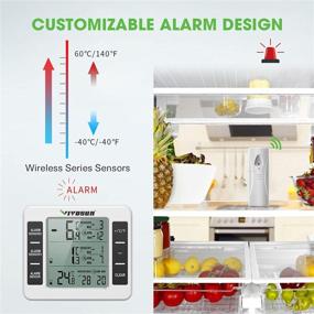 img 3 attached to 🌡️ VIVOSUN Wireless Refrigerator Thermometer with 2 Sensors: Audible Alarm, Record and LCD Display – Perfect for Kitchen, Restaurant, Bar, Cafe, and More!