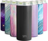 🥤 simple modern skinny can cooler - vacuum insulated stainless steel drink sleeve holder for 12oz slim cans in midnight black - ranger collection логотип