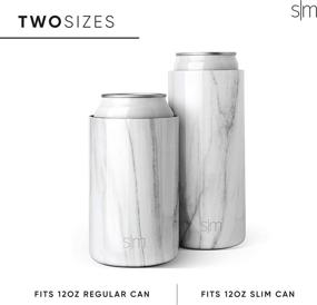 img 2 attached to 🥤 Simple Modern Skinny Can Cooler - Vacuum Insulated Stainless Steel Drink Sleeve Holder for 12oz Slim Cans in Midnight Black - Ranger Collection