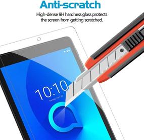 img 2 attached to 📲 Premium [2 Pack] XunyLyee Tempered Glass Screen Protector for Alcatel Joy Tab/3T 8" with Easy Installation - Anti-Scratch Protection & Crystal Clear Display