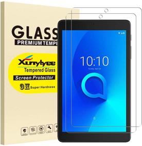 img 4 attached to 📲 Premium [2 Pack] XunyLyee Tempered Glass Screen Protector for Alcatel Joy Tab/3T 8" with Easy Installation - Anti-Scratch Protection & Crystal Clear Display
