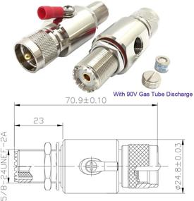 img 2 attached to 🔌 Развязывающий молнии дефлектор Riotaxy UHF PL-259 соединителя - Усиление защиты для базовых антенн CB Ham, с разъемом PL259 (UHF мужской) к разъему SO239 (UHF женский) с чертежной гильзой