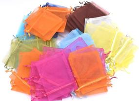 img 2 attached to 🎀 Colorful Organza Drawstring Pouches - 100pcs Candy Jewelry Wedding Favor Bags