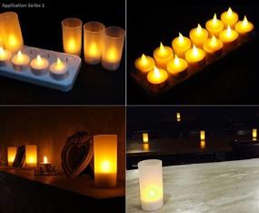 img 3 attached to 🕯️ ILYTEX Подзаряжаемые свечи: Длительно горящие электронные чайные свечи с мерцающим пламенем LED, срок службы батареи 12+ часов, без пожарной угрозы и грязного воска - Идеальны для декора дома (пачка из 12 штук)